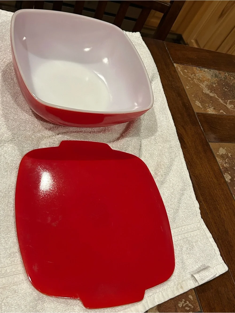 Pyrex Red Covered Casserole Dish